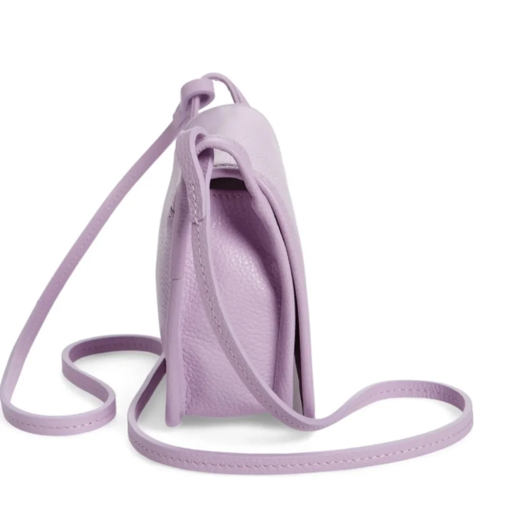 NWT $330 Longchamp Le Foulonné Leather Wallet Crossbody Bag in Lilac! - Picture 6 of 16